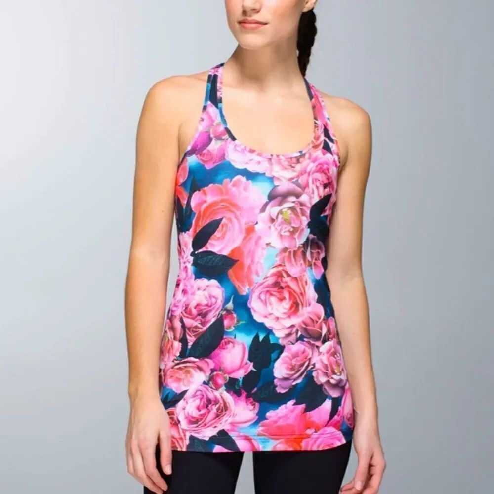 Lululemon Cool Racerback
Secret Garden pink Floral Tank Top size 4